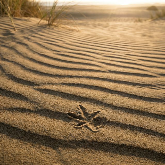 Huellas de animales en la arena